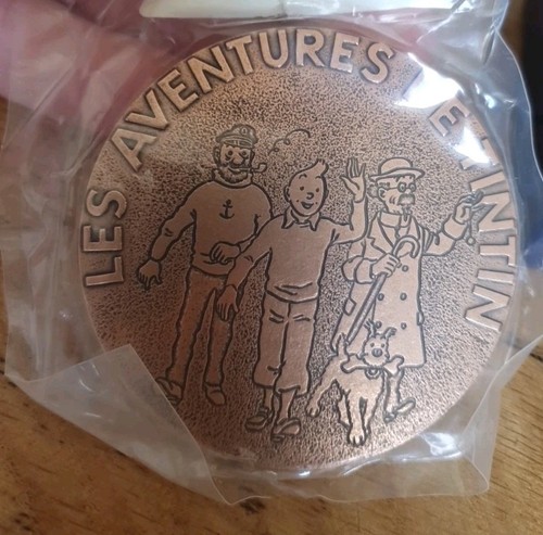 Medaille bronze herge - bronze, herge/tintin