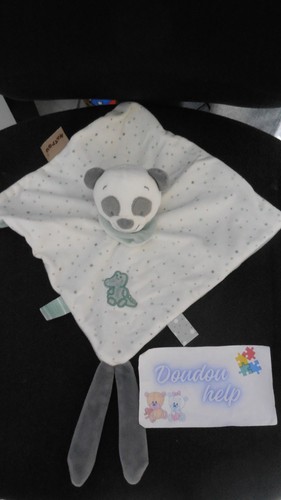 Doudou plat panda loulou blanc - plat,