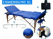 TABLE DE MASSAGE 3 ZONES BLEU + PORTE ROULEAU COSMETIQUE LIT ESTHETIQUE PLIANTE