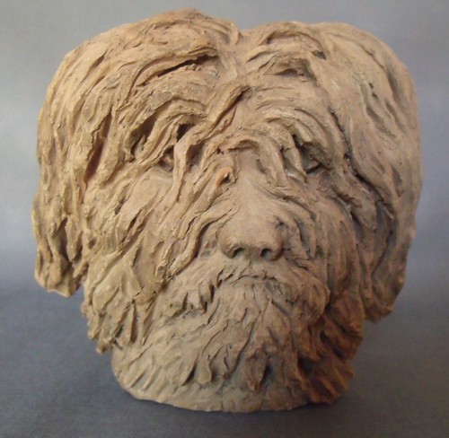 Sculpture tête chien - de, de