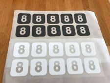 NUMERO 8 - 10 PATCHS FLOCAGES POUR MAILLOT SHORT SURVÊTEMENT CHAUSSETTES