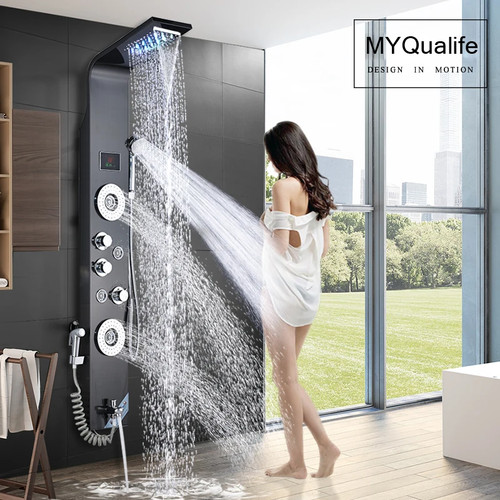 Colonne douche led - douche, noire