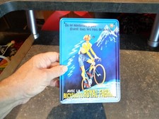 Small printed sheet metal plate 15x21cm old rider bicycle bicycle Royal Fabric 