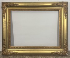 Cadre ancien Napoléon doré et sculpté 10P Feuillure: 42 x 56 cm Vue: 38 x 55 cm