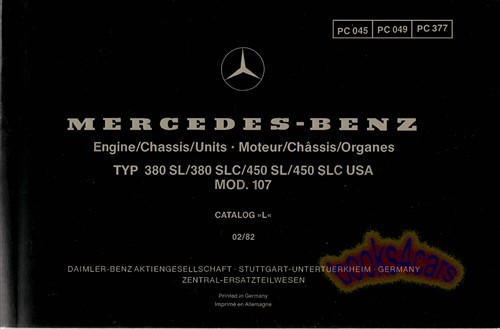 Mercedes benz 107 manuel - mercedes-benz, sl