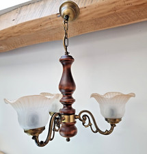 Lustre Vintage en Bois et