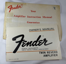 Vintage 1975 Fender Twin Reverb Amplifier Owner's Manual w/ Envelope