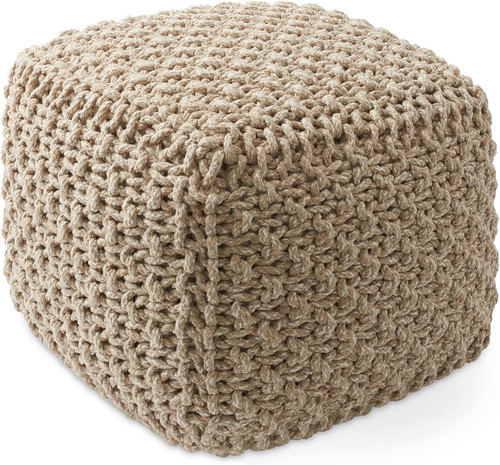 Square pouf ottoman - pouf, ottoman,