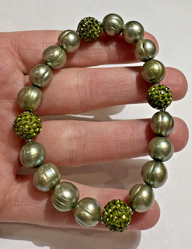 Vert serti faux diamants - vert, faux-diamants