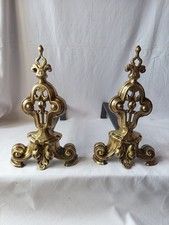 Chenet ancien bronze paire