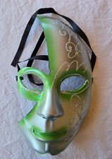Masque vénitien vert et gris