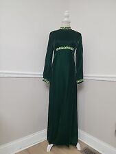 VTG'60s ILGWU Emerald Velvet Dress /Prairie Pioneer Dress/Bridgerton Style Dress