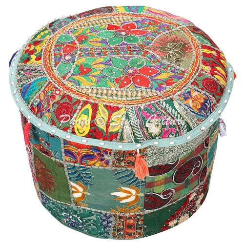 Bohemian patchwork pouf - bohemian, cover