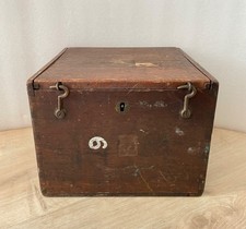 Antique wooden box H. BELLIENI numbered “6” old rustic box Nancy