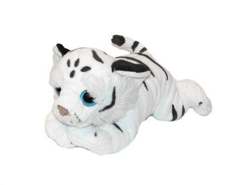 Peluche tigre blanc - yeux, bleus