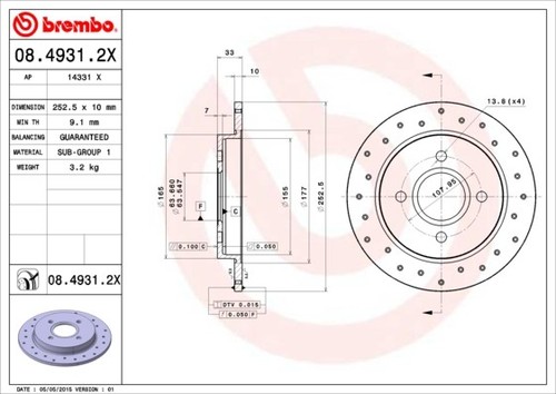 Disque frein axial - x,