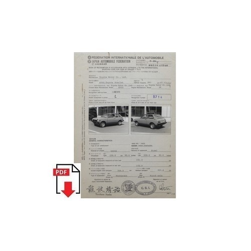 1978 toyota kp60 starlet form - 1978,