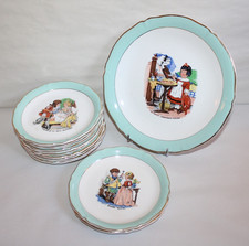 Ceranord Perrault Tales Porcelain Dessert Set, 12 Plates 1 Dish
