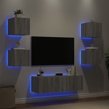 Meubles TV Muraux avec Lumières LED Télévision Salon 5 pcs Chêne Sonoma vidaXL