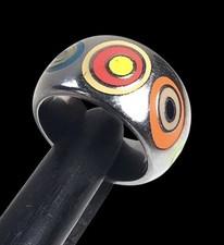 Magnifique Bague Swatch en acier émaillé multicolore Taille 8 - Taille 56