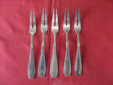 ++"508.23"  5 Fourchettes 2 Dents à Escargot en Métal Argenté Orfèvre ORBRILLE