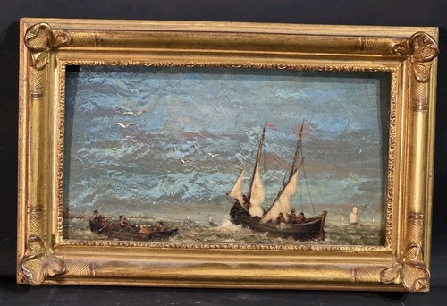 Tableau ancien huile marine - tableau,