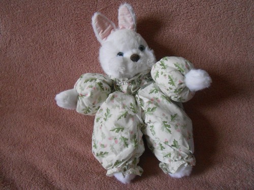 Doudou peluche lapin blanc - peluche,