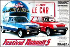 Renault 5 R5 Alpine and Le Car, Original 1979 Large Format Advertising