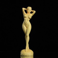 Woman wood sculpture nude statue handmade decoration pulpy art sensual X
