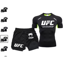ENSEMBLE + SHORT UFC MMA BOXE RESPIRANT SPORT VENUM UNISEXE KICKBOXING MUAY THAI