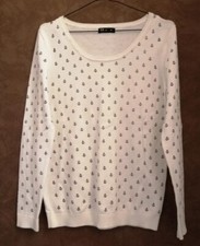 Pull coton blanc ancre bleue
