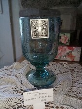 Fête des Pères ! VERRE SOUFFLÉ BULLÉ BLEU CLAIR MAITRE VERRIER LOCRONAN 12 CM