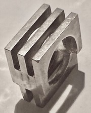 BAGUE MODERNISTE  ARGENT poinçon d'orfèvre - bijou d' artiste - N°303