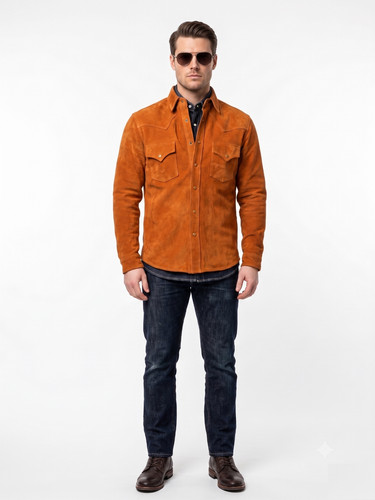 Manteau chemise homme - en, cuir