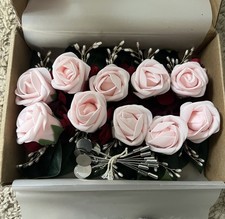Boutonniere for Men, 10pcs Groomsmen Boutonniere, Artificial Flowers for Wedding
