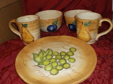5 PIECES EL CAMINO DINNER WARE, PLATE, BOWLS, MUGS