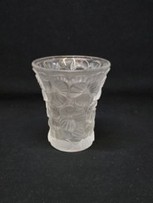 Vase floral Josef Inwald Verrerie Barolac En Verre Pressé Moulé Dépoli Art Déco 