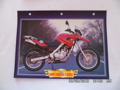 Carte fiche moto 2000 bmw - carte,