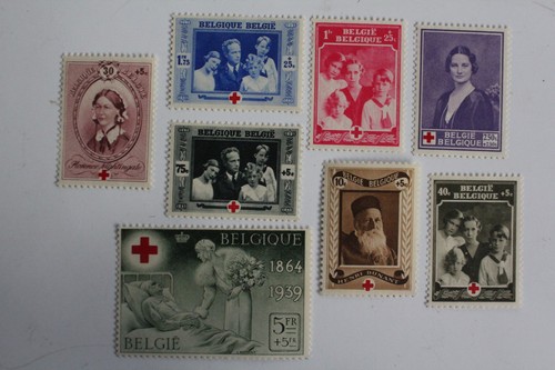 Timbres belgique croix - timbres,