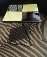 Mathieu Mategot 1950s Perforated Sheet Metal Reader Magazine Rack Black Yellow