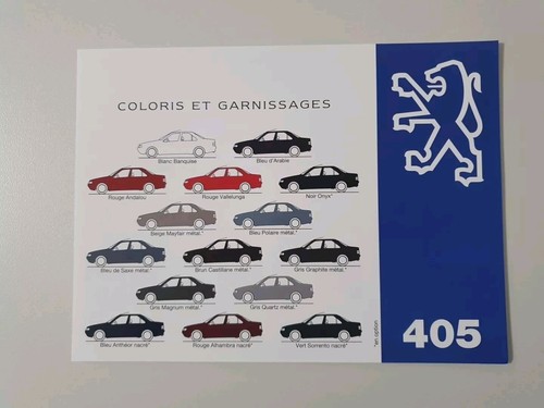 Nuancier peugeot 405 année - nuancier,