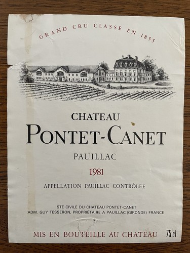 étiquette château pontet - Étiquette,