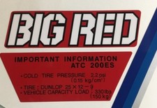 1984 Honda Big Red ATC Tank Fender Decal Sticker Set 1984 84 200 200E 200ES