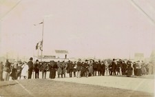PARIS CURBEVOIE Ca 1890 Rond point de Curbevoie bicycle racing gathering