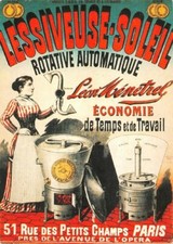 Antique Reproduction Card Poster Laundry Machine SUN