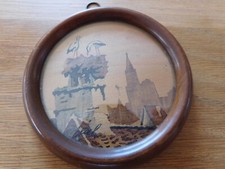 Alsace signed wood paint & pyroengraving