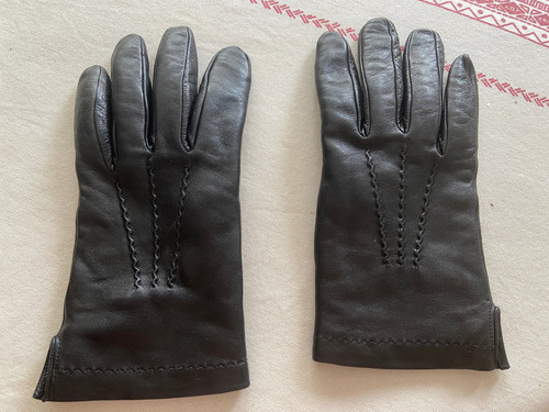 Paire gants cuir noir - gants,