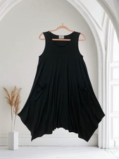 Chalet Et Ceci Women’s Dress Size Small Oversized Lagenlook Asymmetrical Pockets