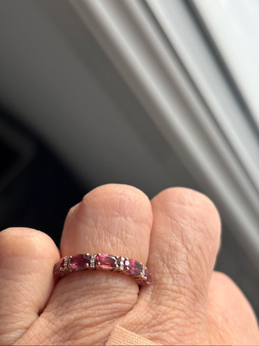 Bague rose grenats - bague,