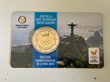 2 EURO BELGIQUE 2016 TEAM BELGIUM JO RIO VERSION FRANCAISE COMMEMORATIVE NEUVE